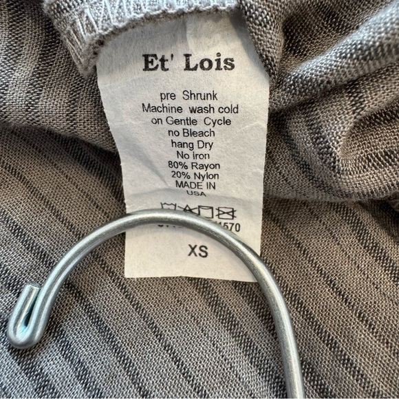 Et Lois Tank Top Striped Relaxed Oversized Fit Lagenlook Boho Beach XS - Picture 5 of 5